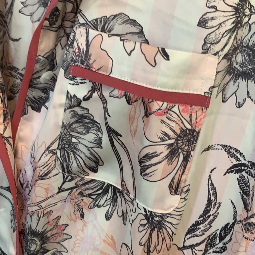Victoria’s Secret Satin Waist Floral Tie Romper Pajamas - Picture 7 of 16